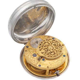 English silver pair cased keywinding pocket watch Circa 1791