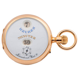 Swiss gold lever with jumping hours and minutes Circa 1885