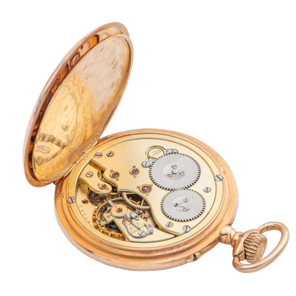 Swiss pink gold keyless winding pocket watch Circa 1905 Swiss pink gold keyless winding pocket watch Circa 1905