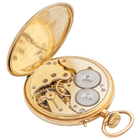 Swiss 14 carat yellow gold keyless pocket watch Circa 1918 Swiss 14 carat yellow gold keyless pocket watch Circa 1918