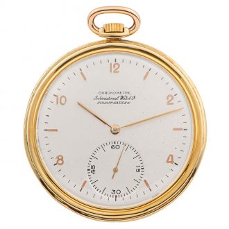 Swiss 18 carat yellow gold Art Deco keyless chronometer Circa 1937