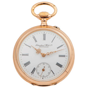 Swiss 14 carat pink gold open faced lever pocket watch Circa 1893