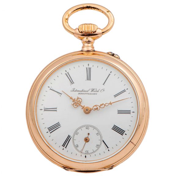 Swiss 14 carat pink gold open faced lever pocket watch Circa 1893