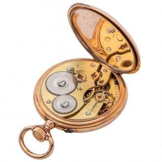 Swiss 14 carat pink gold open faced lever pocket watch Circa 1893