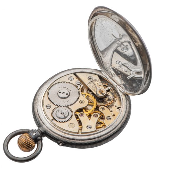 Swiss silver lever with jumping hours and minutes Circa 1885 Swiss silver lever with jumping hours and minutes Circa 1885