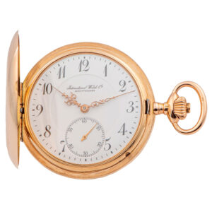 Swiss 14 carat pink gold hunting cased lever pocket watch Circa 1911