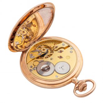 Swiss 14 carat pink gold hunting cased lever pocket watch Circa 1911