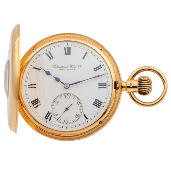 Swiss gold half hunting cased lever pocket watch Circa 1916 Swiss gold half hunting cased lever pocket watch Circa 1916