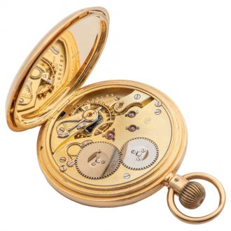 Swiss gold half hunting cased lever pocket watch Circa 1916