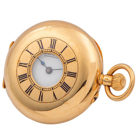 Swiss gold half hunting cased lady's pendant watch Circa 1900