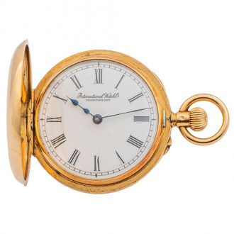 Swiss gold half hunting cased lady's pendant watch Circa 1900