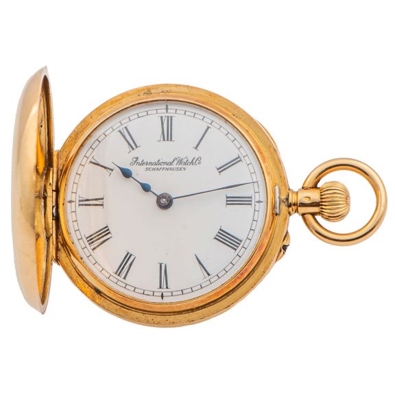 Swiss gold half hunting cased lady's pendant watch Circa 1900 Swiss gold half hunting cased lady's pendant watch Circa 1900