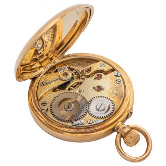 Swiss gold half hunting cased lady's pendant watch Circa 1900