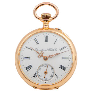 Swiss 18K yellow gold open faced lever watch Circa 1909