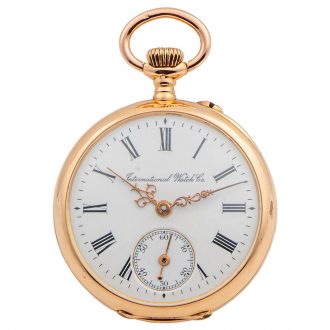 Swiss 18K yellow gold open faced lever watch Circa 1909