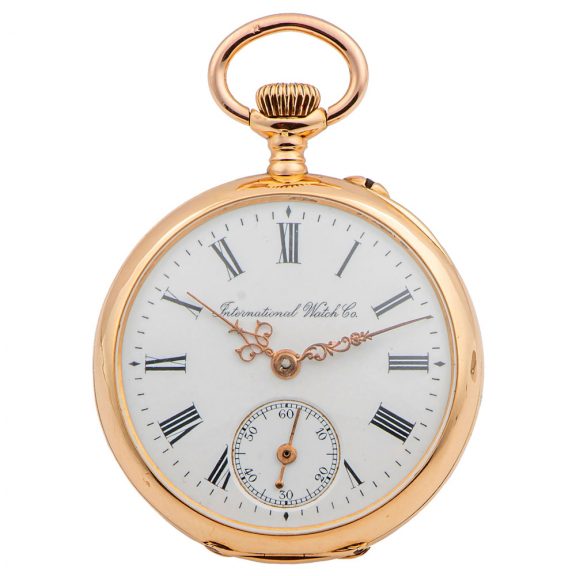 Swiss 18K yellow gold open faced lever watch Circa 1909