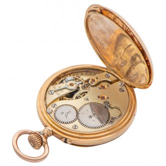 Swiss 18K yellow gold open faced lever watch Circa 1909