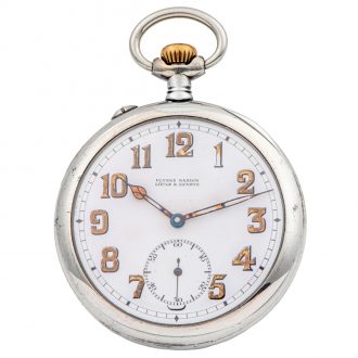 Swiss silver open faced military pocket watch Circa 1918