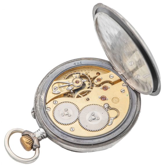 Swiss silver open faced military pocket watch Circa 1918 Swiss silver open faced military pocket watch Circa 1918