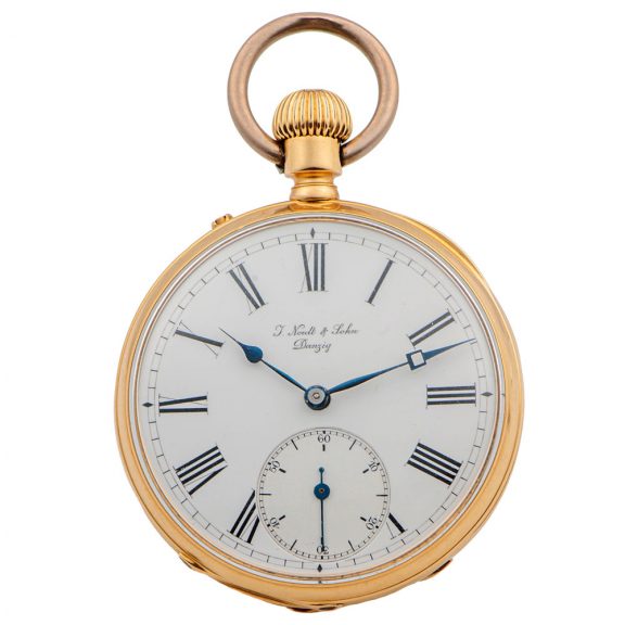 Polish 18 carat gold keyless lever pocket watch Circa 1880