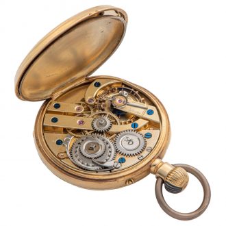 Polish 18 carat gold keyless lever pocket watch Circa 1880