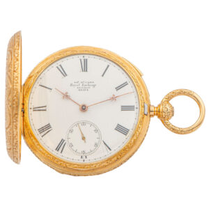 English 18K gold quarter repeating duplex pocket watch Circa 1863