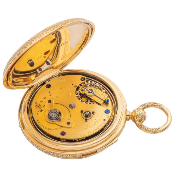 English gold quarter repeating duplex pocket watch Circa 1863 English gold quarter repeating duplex pocket watch Circa 1863