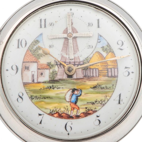 English silver pair cased automaton pocket watch Circa 1802 English silver pair cased automaton pocket watch Circa 1802