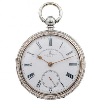 English silver open faced keywinding pocket watch Circa 1913