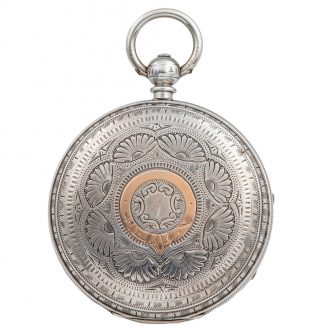 English silver open faced keywinding pocket watch Circa 1913