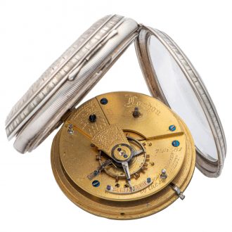 English silver open faced keywinding pocket watch Circa 1913