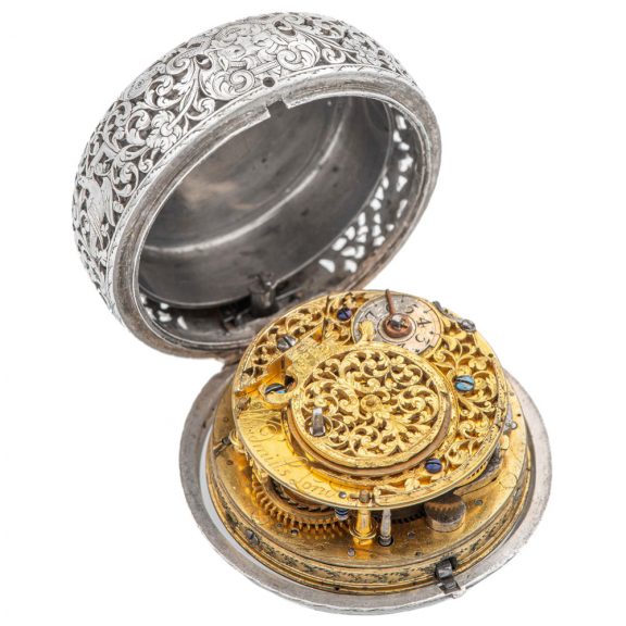 English silver quarter repeating verge pocket watch Circa 1700 English silver quarter repeating verge pocket watch Circa 1700
