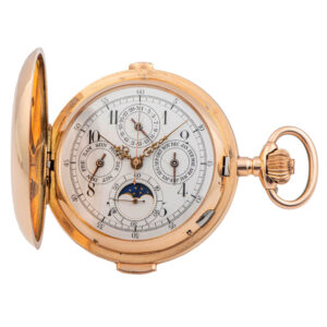 Swiss 14K gold repeater with six horological complications Circa 1895