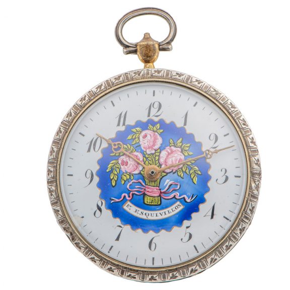 Decorative Swiss silvered and gilded brass pocket watch Circa 1795