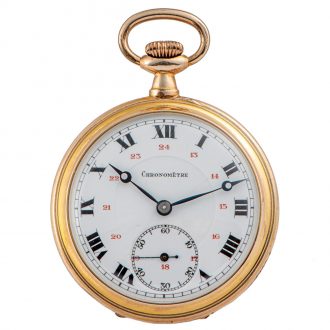 Swiss gold plated keyless winding pocket watch Circa 1920