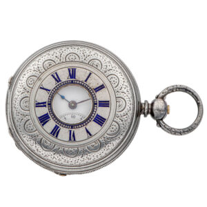 Fine Swiss silver half hunting cased pocket watch Circa 1880