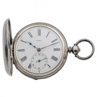 Fine Swiss silver half hunting cased pocket watch Circa 1880