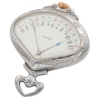 Swiss silver Art Nouveau triangular pocket watch Circa 1910