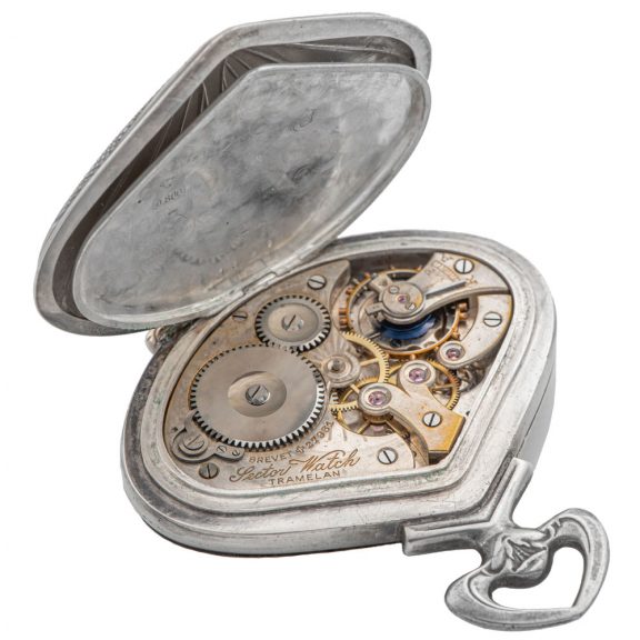 Swiss silver Art Nouveau triangular pocket watch Circa 1910 Swiss silver Art Nouveau triangular pocket watch Circa 1910
