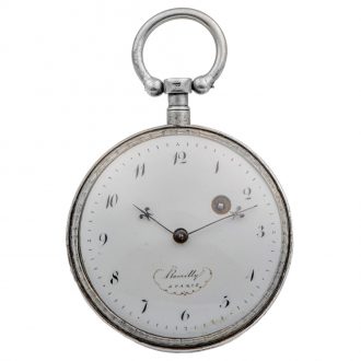 French silver open faced key wind pocket watch Circa 1795