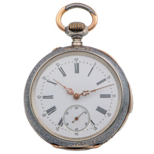 Swiss niëllo silver quarter repeating lever pocket watch Circa 1890