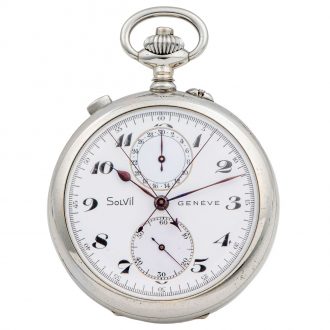Swiss chrome plated split second chronograph Circa 1920