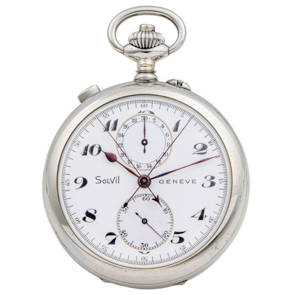 Swiss chrome plated split second chronograph Circa 1920