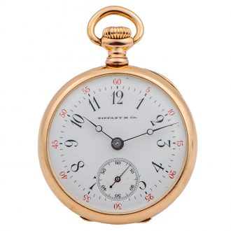 Swiss 18 carat pink gold keyless pendant watch Circa 1908