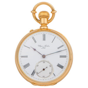Swiss 18 carat yellow gold keyless pocket watch Circa 1880