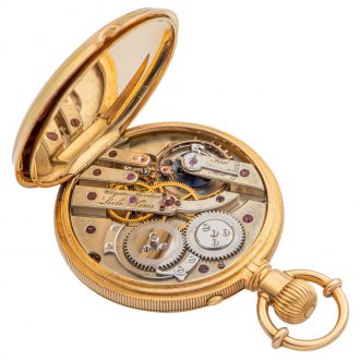 Swiss 18 carat yellow gold keyless pocket watch Circa 1880
