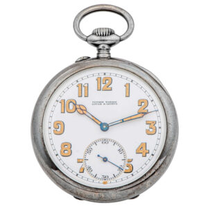 Swiss silver open faced military pocket watch Circa 1920