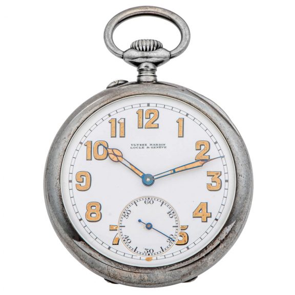 Swiss silver open faced military pocket watch Circa 1920