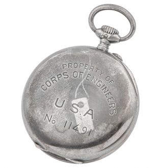Swiss silver open faced military pocket watch Circa 1920