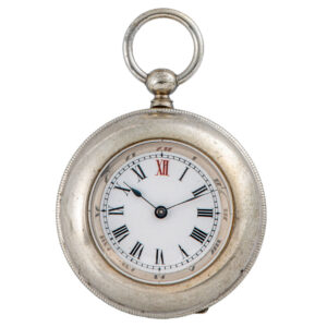 Swiss nickel plated open faced keyless pocket watch Circa 1890